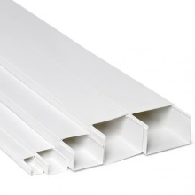 Кабель-канал 12x12x2000, двойной замок, белый (ПожТехКабель)