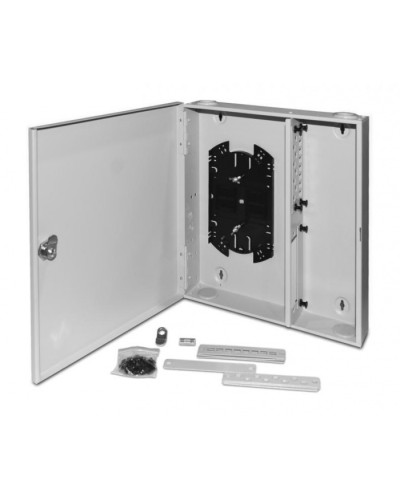 Бокс оптический универсальный настенный, от 8 до 32 портов (SC, duplex LC, ST, FC) Hyperline FO-WBX-4xSLT-W140H42-32UN-GY в Махачкале Кросс оптический Pintop.ru