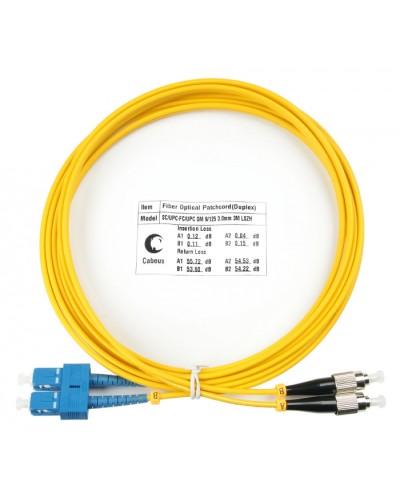 Шнур оптический duplex SC-FC 9/125 sm 3м LSZH Cabeus FOP(d)-9-SC-FC-3m в Махачкале Патч-корды оптические Pintop.ru