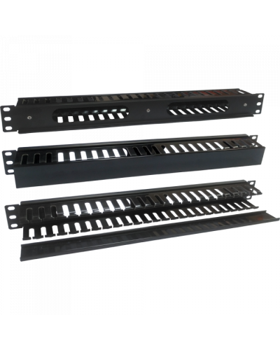 Кабельный органайзер 19 на 24 порта пластиковый, c крышкой, 1U TWT (TWT-ORG1U/24-CVP) в Махачкале Кабельные органайзеры Pintop.ru