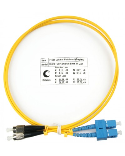 Шнур оптический duplex SC-FC 9/125 sm 1м LSZH Cabeus FOP(d)-9-SC-FC-1m в Махачкале Патч-корды оптические Pintop.ru