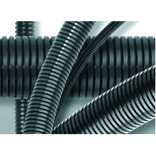 Труба ПА 6 гофр. DN12мм, ПВ-0, Dвн 12,2 мм, Dнар 15,8 мм, цвет тёмно-серый, без протяжки DKC PA601216F0