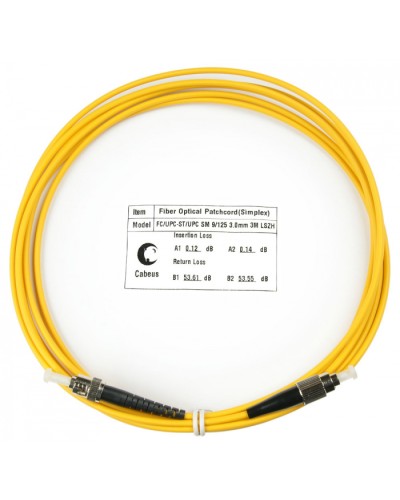 Шнур оптический simplex FC-ST 9/125 sm 3м LSZH Cabeus FOP(s)-9-FC-ST-3m в Махачкале Патч-корды оптические Pintop.ru