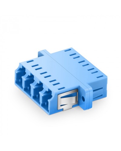 Оптический адаптер OS2, квадро LC, с фланцами, синий Eurolan (36A-S2-4L-02BU) в Махачкале Проходные адаптеры и розетки оптические Pintop.ru