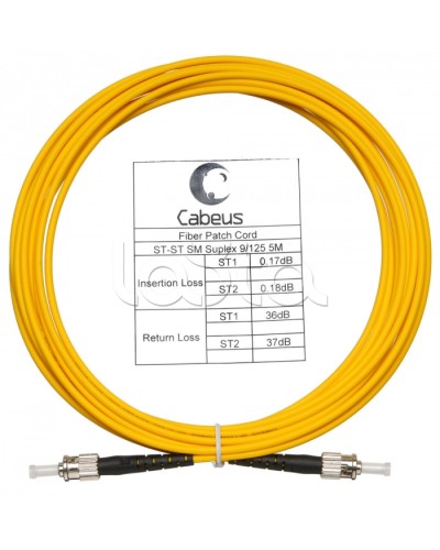 Шнур оптический simplex ST-ST 9/125 sm 25м LSZH Cabeus FOP(s)-9-ST-ST-25m в Махачкале Патч-корды оптические Pintop.ru