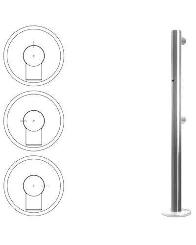 Стойка ограждения односторонняя с отверстием под фиксатор прямая (антик серебро) Oxgard в Махачкале Ограждения Pintop.ru
