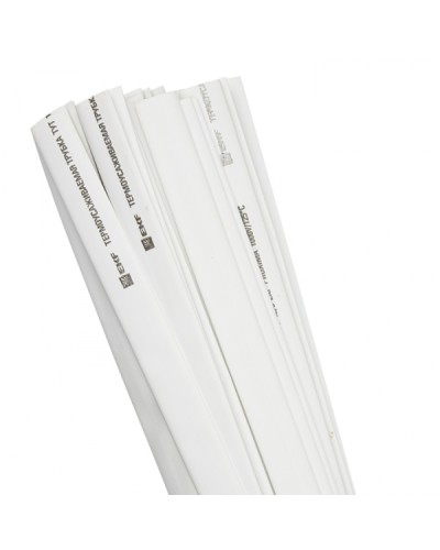 Термоусаживаемая трубка ТУТ нг 12/6 белая в отрезках по 1м EKF PROxima (tut-12-w-1m) в Махачкале Аксессуары для кабель-канала Pintop.ru