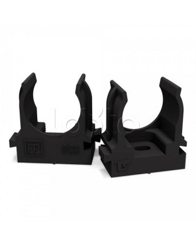 Крепеж-клипса для труб для монтажного пистолета черная в п/э д20 (100шт/900шт уп/кор) Промрукав (PR13.0132) в Махачкале Держатели, клипсы, скобы Pintop.ru