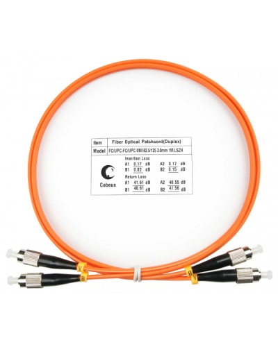 Шнур оптический duplex FC-FC 62,5/125 mm 1м LSZH Cabeus FOP-62-FC-FC-1m в Махачкале Патч-корды оптические Pintop.ru