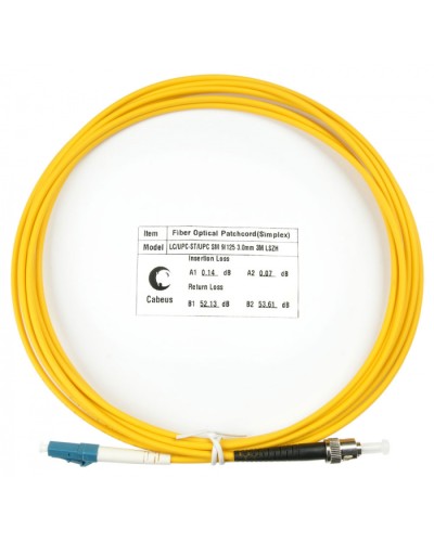 Шнур оптический simplex LC-ST 9/125 sm 3м LSZH Cabeus FOP(s)-9-LC-ST-3m в Махачкале Патч-корды оптические Pintop.ru
