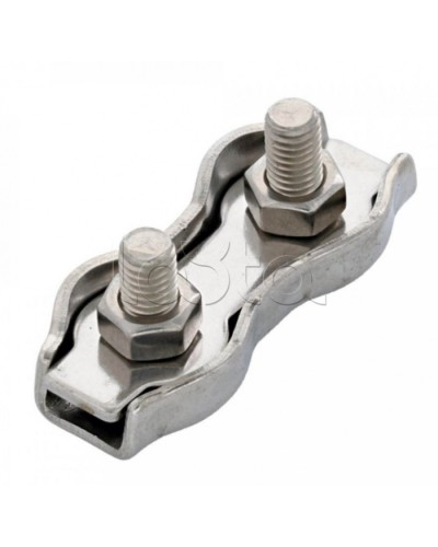 Зажим троса двойной D6мм Duplex (100шт/уп) Промрукав (PR08.3891) в Махачкале Держатели, клипсы, скобы Pintop.ru