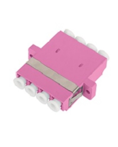 Адаптер NIKOMAX волоконно-оптический, соединительный, многомодовый, стандарта OM4, LC/UPC-LC/UPC, квадро, пластиковый, без шторки, с фланцами, маджента, уп-ка 2шт. в Махачкале Проходные адаптеры и розетки оптические Pintop.ru