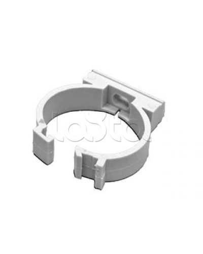 Держатель с защелкой для гофрированной или жесткой гладкой трубы D20 мм, цвет чёрный Экопласт 41620BL в Махачкале Держатели, клипсы, скобы Pintop.ru