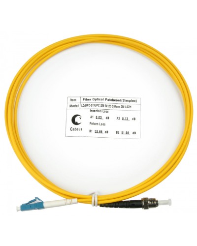 Шнур оптический simplex LC-ST 9/125 sm 2м LSZH Cabeus FOP(s)-9-LC-ST-2m в Махачкале Патч-корды оптические Pintop.ru