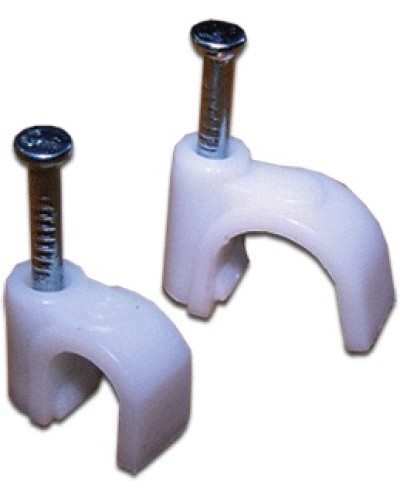 Клипса кабельная круглая, диаметр 10 мм, белая (100шт.уп) TWT TWT-CLR-10 в Махачкале Держатели, клипсы, скобы Pintop.ru