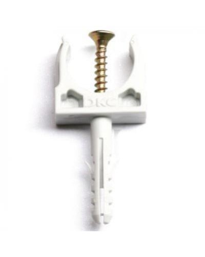 Держатель с защелкой и дюбелем, д.25 мм DKC 51325R5 в Махачкале Держатели, клипсы, скобы Pintop.ru