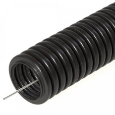 Труба гофрированная ПНД легкая 350 Н безгалогенная (HF) стойкая к ультрафиолету черная с/з д25 (25м/уп) Промрукав (PR02.0127)