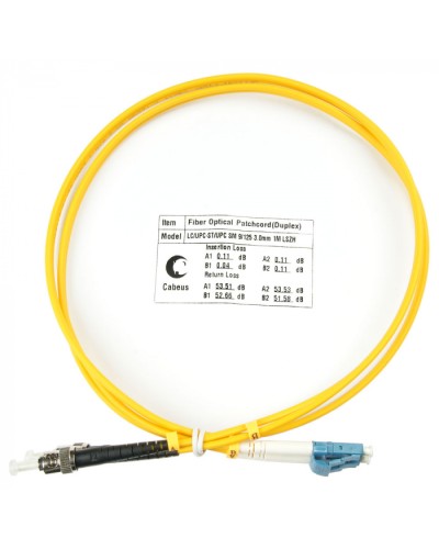 Шнур оптический duplex LC-ST 9/125 sm 1,5м LSZH Cabeus FOP(d)-9-LC-ST-1,5m в Махачкале Патч-корды оптические Pintop.ru