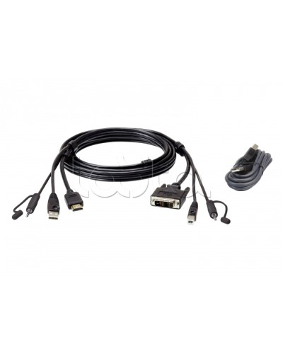 Комплект кабелей USB, HDMI-DVI-D для защищенного KVM-переключателя (1.8м) ATEN 2L-7D02DHX2 в Махачкале Видеоусилители, Модуляторы, Делители Pintop.ru