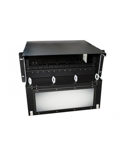 Патч-панель 19” универсальная Hyperline FO-19BX-4U-F2-12xSLT-W120H32-EMP в Махачкале Кросс оптический Pintop.ru