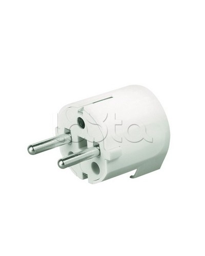 Вилка кабельная, бытовая с центральным вводом кабеля. Белая. IP20 16А 2P+E 230В DKC DIS1302063 в Махачкале Аксессуары для стоек и шкафов Pintop.ru