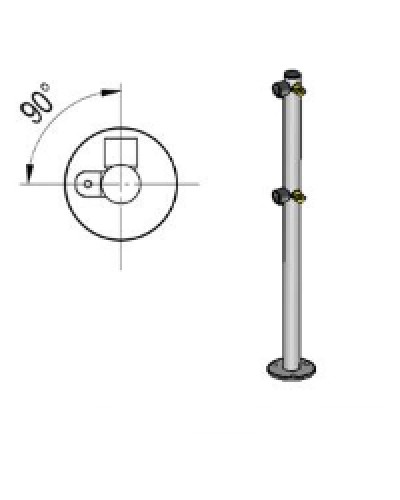 Стойка ограждения L-образная под поворотные створку и секцию 2 полупетли с крепежом, 2 муфты с крепежом слева Oxgard Стойка ограждения с 2-мя полупетлями L-образная слева (ВЗР 1996.09.11) в Махачкале Ограждения Pintop.ru