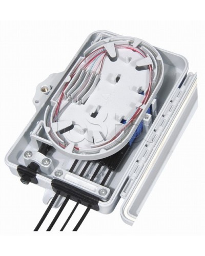 Бокс оптический настенный, 4 порта (SC, duplex LC), без пигтейлов и проходных адаптеров Hyperline FO-WBI-4A-GY в Махачкале Кросс оптический Pintop.ru