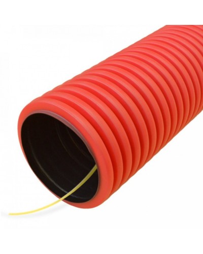 Труба гофрированная двустенная ПНД гибкая тип 750 (SN24) с/з красная д75 (50м/уп) Промрукав (PR15.0176) в Махачкале Труба гофрированная Pintop.ru