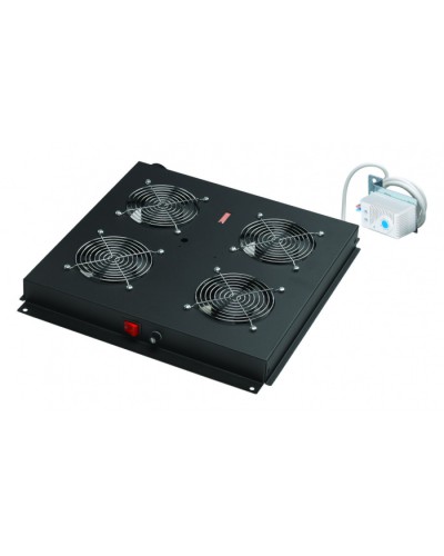 Вентилятор 4-х мод. с мех. терм., со шнуром пит. 1,8м, вилка Shuko, чер. Datarex DR-452411 в Махачкале Вентиляторные модули Pintop.ru