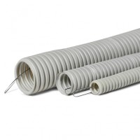 Труба гофр. тяжелая самозатух. ТГТ СЗПВХ 50 мм с зондом (15 м) ПожТехКабель 710-006