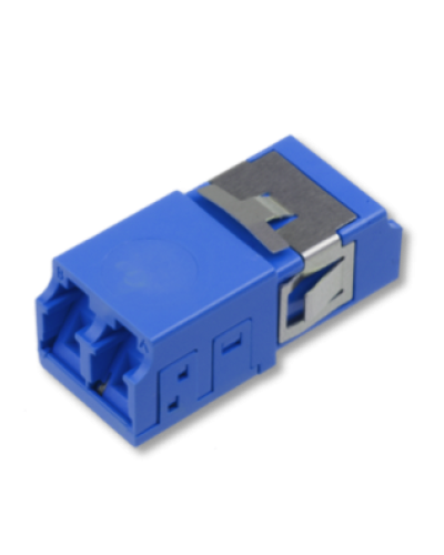 Оптический адаптер OS2, дуплекс LC, без фланцев, со шторками, синий Eurolan (36A-S2-2L-11BU) в Махачкале Проходные адаптеры и розетки оптические Pintop.ru