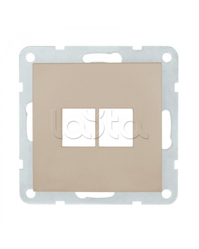 Накладка с суппортом розетки комп. и телеф. на 2 входа (шампань) БЕЗ механизма LK80 Экопласт (846206-0) в Махачкале Розетки компьютерные и телефонные Pintop.ru