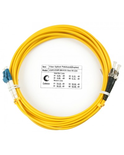 Шнур оптический duplex LC-ST 9/125 sm 7м LSZH Cabeus FOP(d)-9-LC-ST-7m в Махачкале Патч-корды оптические Pintop.ru