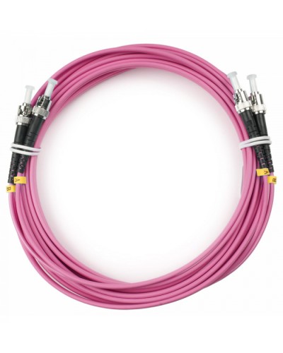 Шнур оптический duplex ST-ST 50/125 mm OM4 10м LSZH Cabeus FOP-50-OM4-ST-ST-10m в Махачкале Патч-корды оптические Pintop.ru