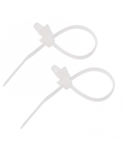 Хомут-стяжка нейлоновый, с крепежным пистоном 2.5х100 мм белый (100шт/уп) REXANT 07-0107 в Махачкале Стяжки-хомуты Pintop.ru