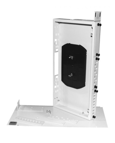 Бокс оптический универсальный 19, от 8 до 24 портов (SC, duplex LC, ST, FC), со сплайс пластиной, без пигтейлов и проходных адаптеров Hyperline FO-19R-1U-3xSLT-W140H42-24UN-GY в Махачкале Кросс оптический Pintop.ru