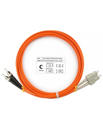 Шнур оптический duplex SC-ST 62,5/125 mm 3м LSZH Cabeus FOP-62-SC-ST-3m в Махачкале Патч-корды оптические Pintop.ru