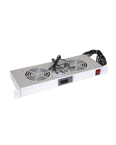 Модуль вентиляторный с термостатом 19 1U с 2-мя вентиляторами REXANT 04-2604 в Махачкале Вентиляторные модули Pintop.ru