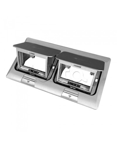 Люк в пол на 2x2 поста (45х45мм) в комплекте с коробкой и суппортом, сталь Экопласт (70027) в Махачкале Системы лючков и колонн Pintop.ru