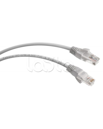 Патч-корд UTP, категория 6, 10 м, неэкранированный, серый Cabeus PC-UTP-RJ45-Cat.6-10m в Махачкале Патчкорды (медные) Pintop.ru