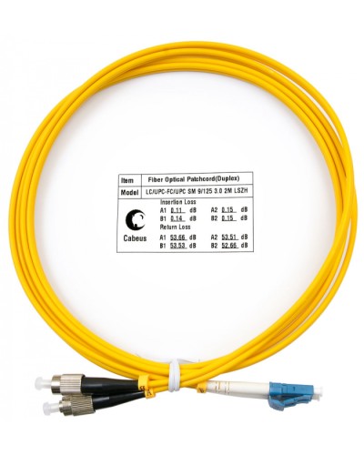 Шнур оптический duplex LC-FC 9/125 sm 2м LSZH Cabeus FOP(d)-9-LC-FC-2m в Махачкале Патч-корды оптические Pintop.ru