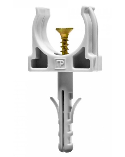 Крепеж-клипса с дюбелем и саморезом серая д20 в малой упаковке (10шт/900шт уп/кор) Промрукав (PR13.0308) в Махачкале Крепеж: Дюбели, шурупы, саморезы Pintop.ru