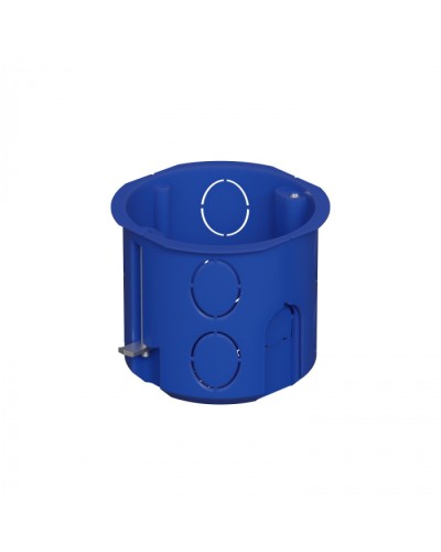 Коробка установочная для г/к D68x62мм с металл. лапками, межцентр 71мм, цвет синий IP20 Экопласт (44665) в Махачкале Распределительные коробки Pintop.ru