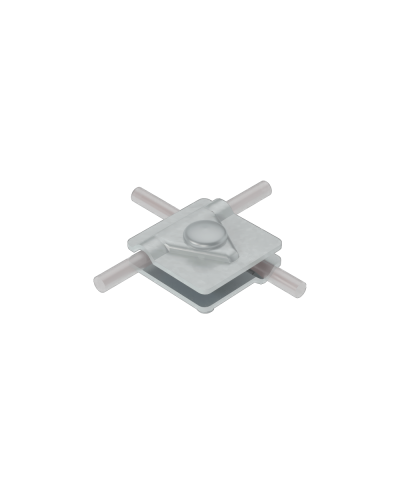 Универсальный соединитель для прутка Ø 5-10 мм с 2 пластинами 40х40 мм КМ-Профиль (2USM-D5-10) в Махачкале Аксессуары для лотков Pintop.ru