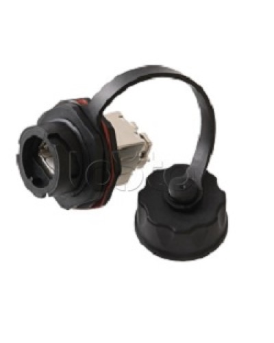 Индустриальный модуль-вставка NIKOMAX, Кат.6a (Класс Ea), 500МГц, RJ45/8P8C, 110/KRONE, T568A/B, экранированный, IP67, с защитной крышкой, черный NIKOMAX (NMC-KJSA2-IS-BK) в Махачкале Модули Keystone Pintop.ru