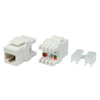 Вставка Keystone Jack RJ-45(8P8C) Hyperline KJ8-8P8C-C6-180-WH