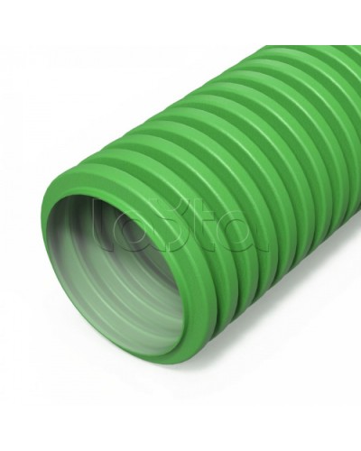 Труба гофрированная двустенная ПНД гибкая вентиляционная зеленая (RAL 6029) d63 мм (50м/уп) Промрукав (PR15.0296) в Махачкале Труба гофрированная Pintop.ru