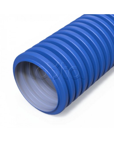 Труба гофрированная двустенная ПНД гибкая вентиляционная голубая (RAL 5012) d63 мм (50м/уп) Промрукав (PR15.0278) в Махачкале Труба гофрированная Pintop.ru