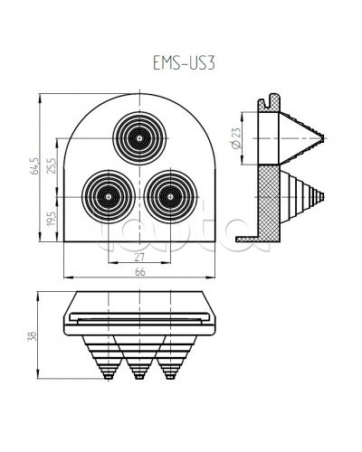 Ввод кабельный Elbox EMS-US3 в Махачкале Аксессуары для стоек и шкафов Pintop.ru