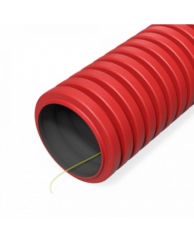 Труба гофрированная двустенная ПНД гибкая тип 450 (SN29) с/з красная d40 мм (100м/уп) Промрукав (PR15.0252) в Махачкале Труба гофрированная Pintop.ru